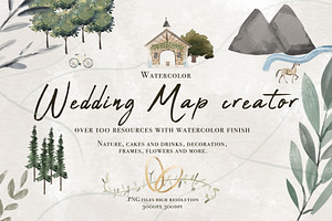Wedding map creator watercolor