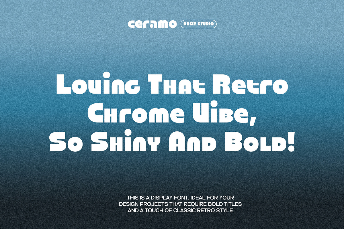 Ceramo – Retro Geometric Display, a Sans Serif Font by Drizy (Photo 2 of 10)