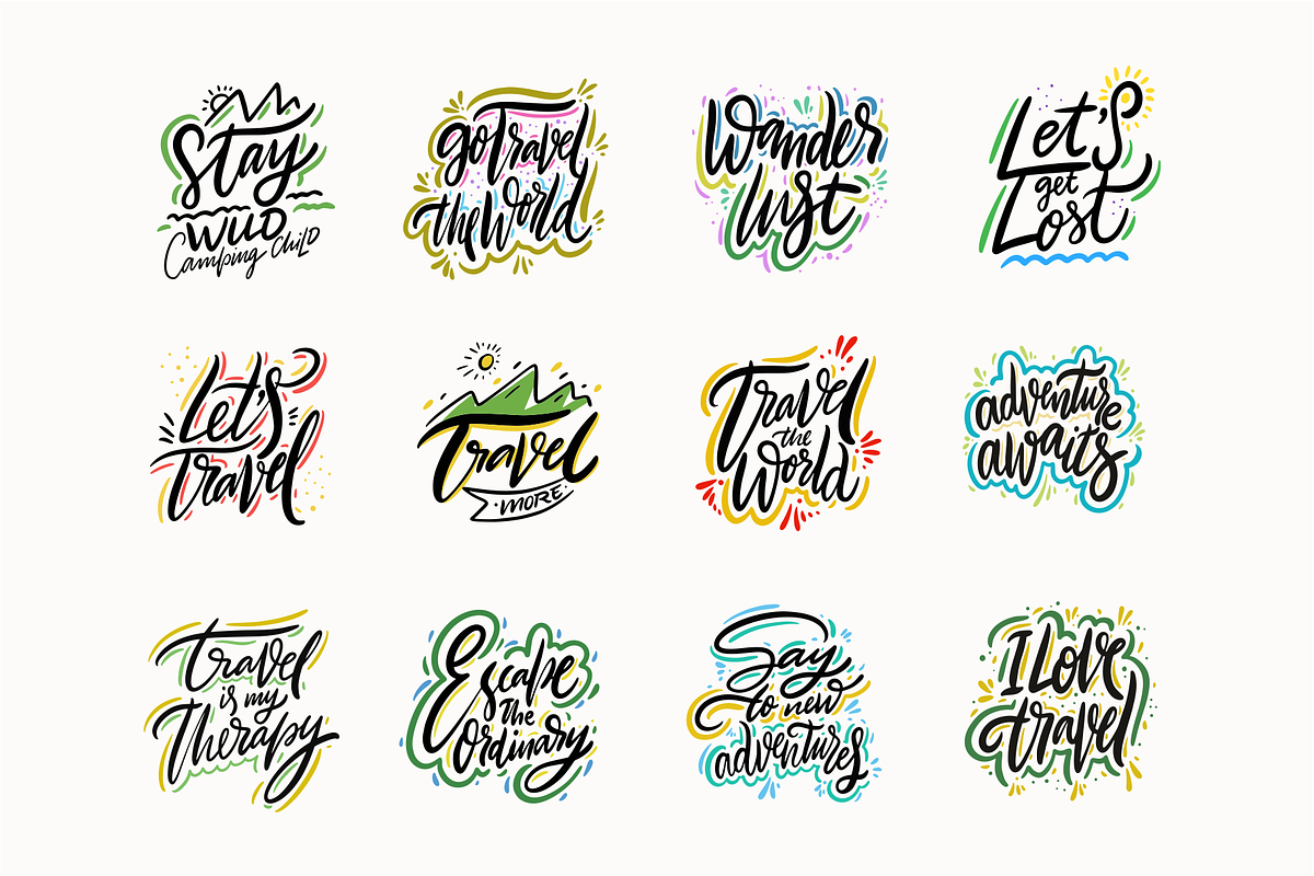 Travel Lettering & Adventure Quotes, a Decorative Illustration by Oktyabr (Photo 2 of 4)