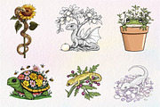 Botanical Summer Amphibians & Reptil, an Illustration by CreationArt (Thumbnail 3 of 5)