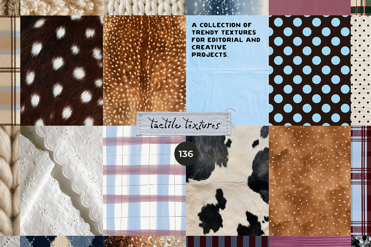 Tactile Textures: Deer, Plaid, Paper, a Texture Graphic by Lana Elanor (Photo 1 of 12)