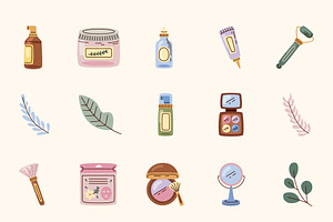 Korean Beauty Icons Set, a Templates & Theme by studiogstock
