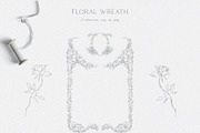 Floral wreath, flower monogram frame, an Illustration by Summer Nightingale Art (Thumbnail 5 of 8)