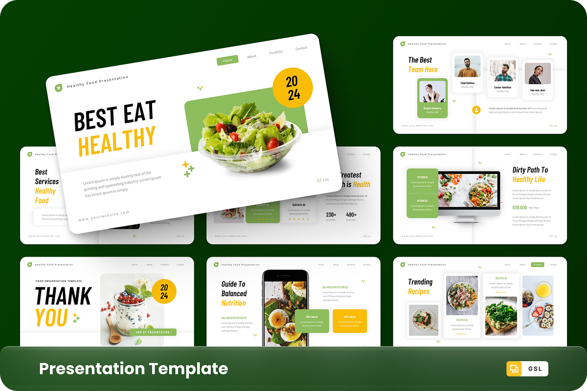 Eat Healthy - Healthy Food, a Presentation Template by GraphauseProject (Photo 1 of 6)