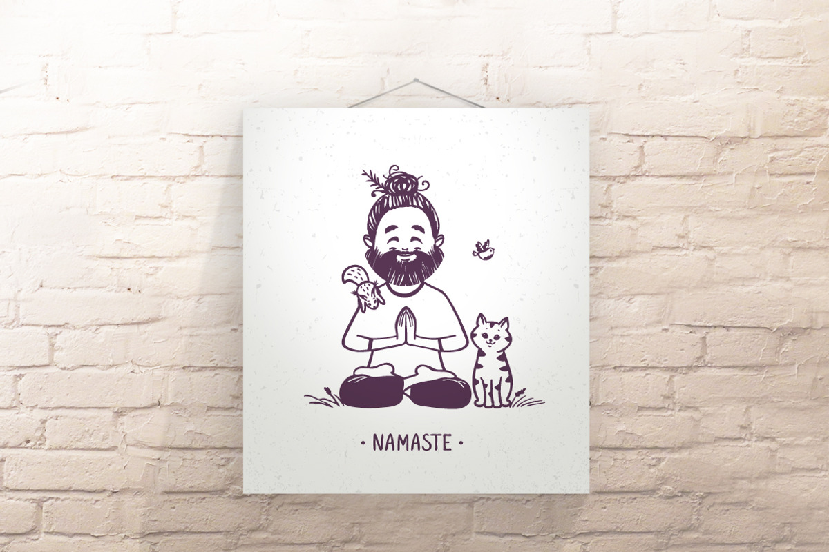yoga man with animals, an Animal Illustration by JulianArt (Photo 5 of 7)