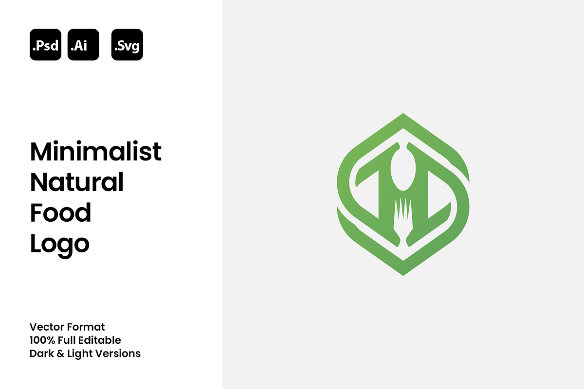 Minimalist Natural Food Logo, a Branding & Logo Template by Luxury Logos (Photo 1 of 4)