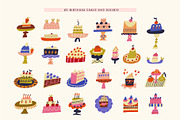 Piece of Cake Birthday Cake Clipart, a Decorative Illustration by Olia (Thumbnail 2 of 19)