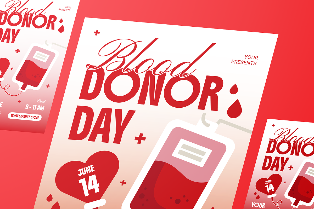 World Blood Donor Day Flyer Set, a Flyer Template by Annora Studio (Photo 4 of 6)