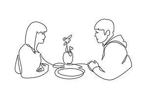 Happy couple at romantic date