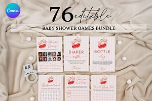 Pink Bow Baby Shower Activity Pack, an Invitation Template by Digital_Mind