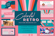 Youtube: Colorful Retro Branding Kit, a Social Media Template by Liseno Designs (Thumbnail 1 of 7)