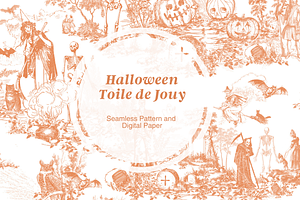 Halloween Toile De Jouy Pattern