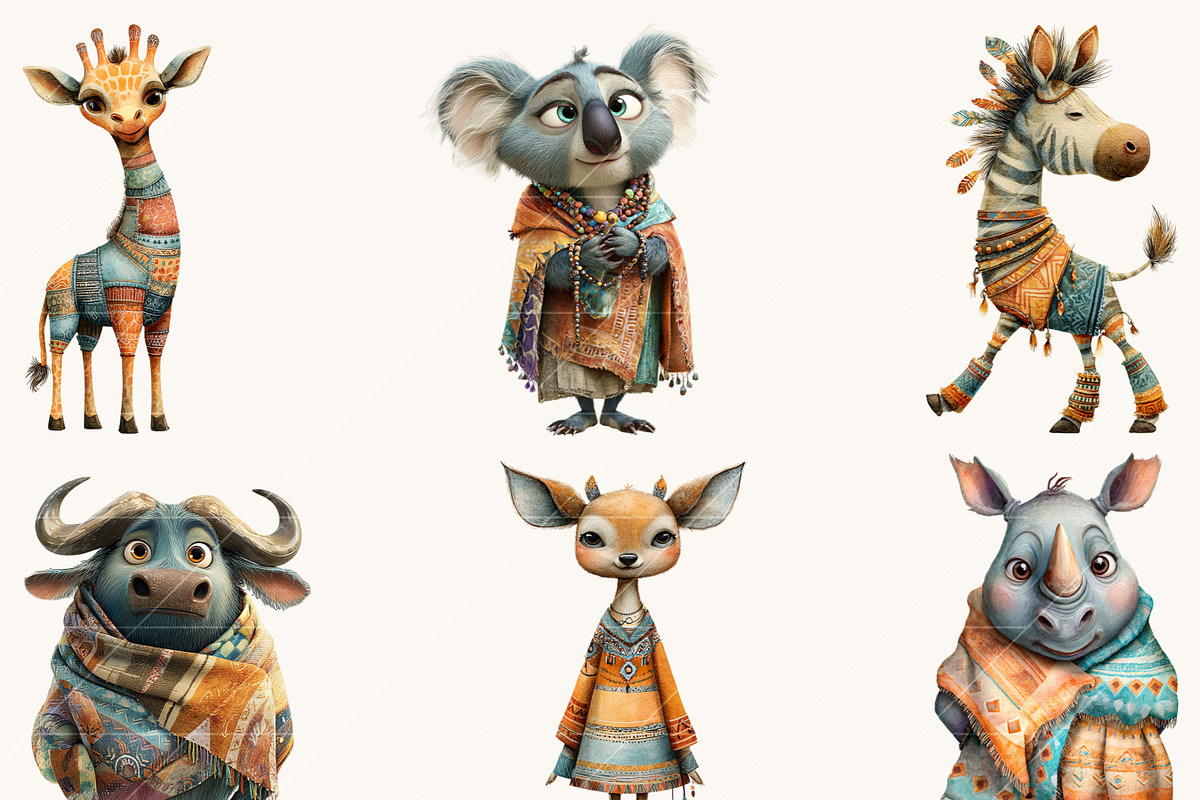 Whimsical African Animas Clipart, an Animal Illustration by Design Scotch (Photo 3 of 9)