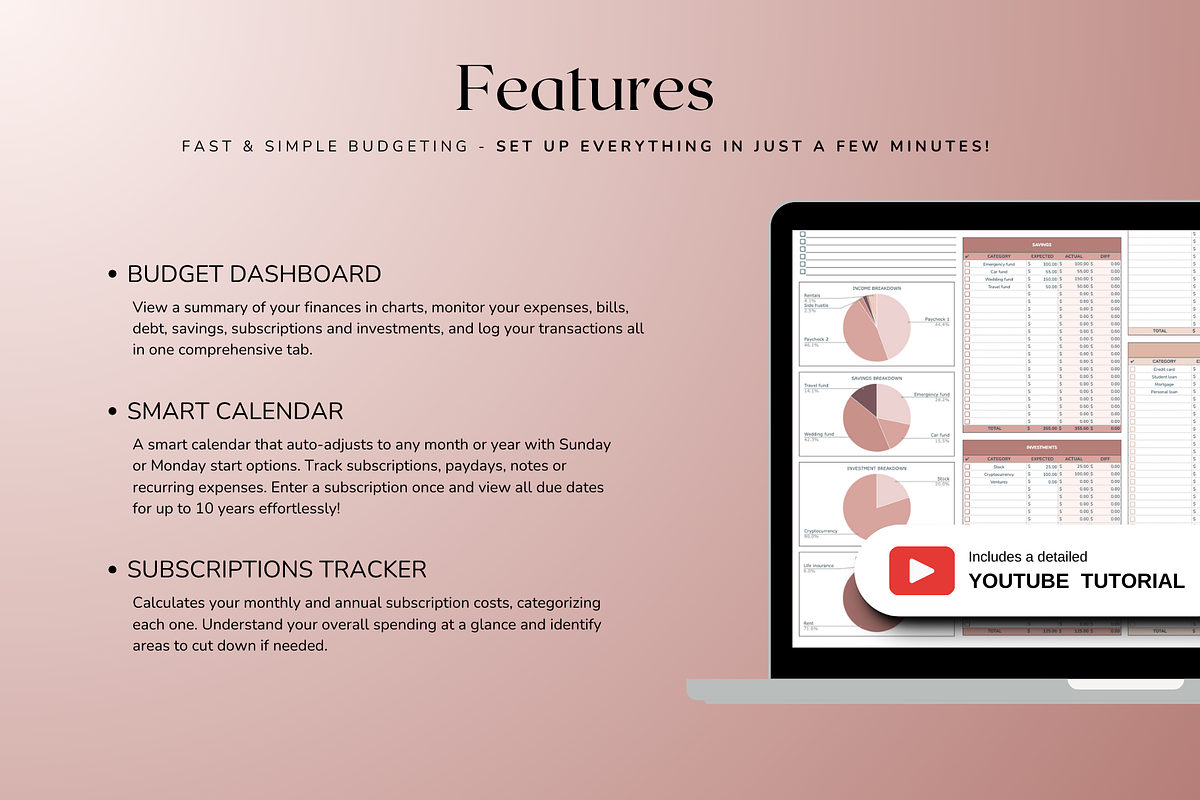 Standard Paycheck Budget - Neutral, a Templates & Theme by The Creative Plans co (Photo 3 of 10)