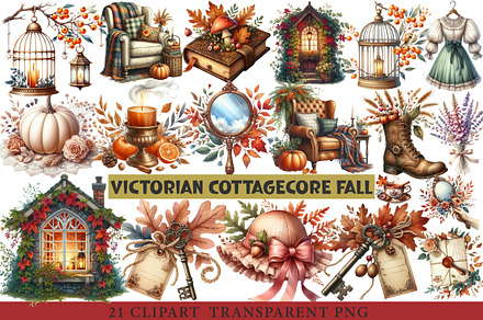 Victorian Cottagecore Fall Clipart