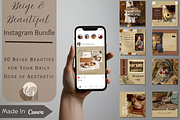 Beige & Beautiful Instagram Bundle, a Social Media Template by WynterLife Studio (Thumbnail 1 of 11)
