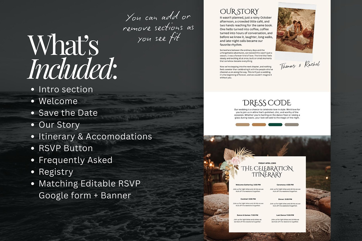 Elegant Boho Wedding Website Invite preview 7