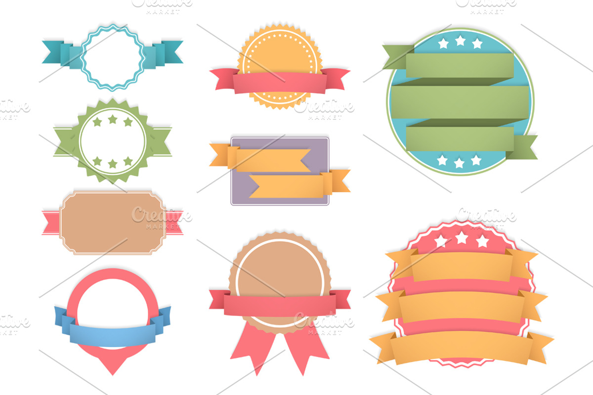 Labels with Ribbons, a Graphic by PixMarket