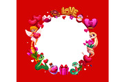 Happy valentine day frame with playf, an Illustration by Buch&Bee (Thumbnail 3 of 3)