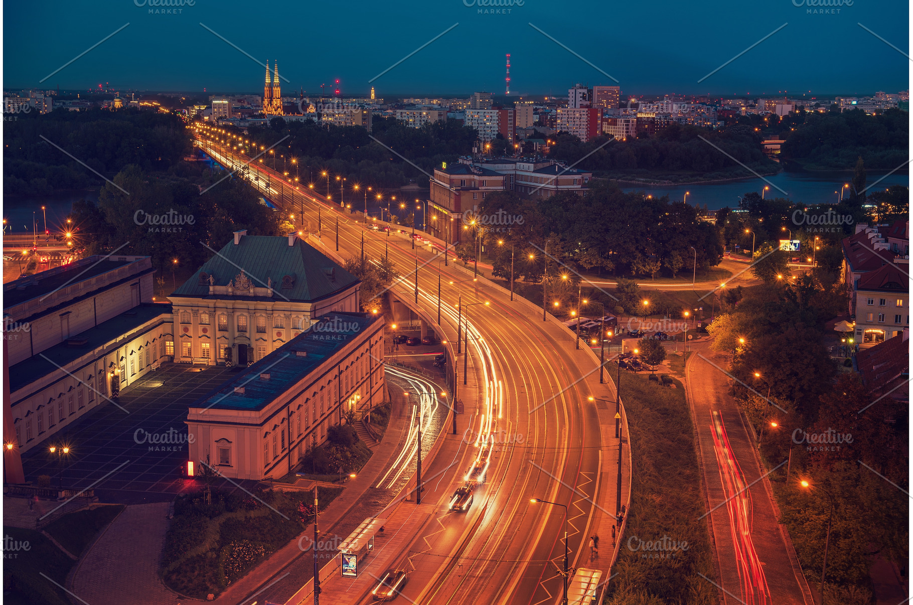City of Warsaw by night, an Architecture Photo by Nature and travel