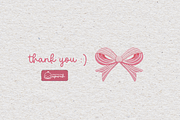 Pink Coquette Bows Watercolor Clipar, a Decorative Illustration by creationsbyapuruh (Thumbnail 7 of 7)