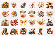 Autumn Animals Clipart, an Illustration by CreationArt (Thumbnail 3 of 5)