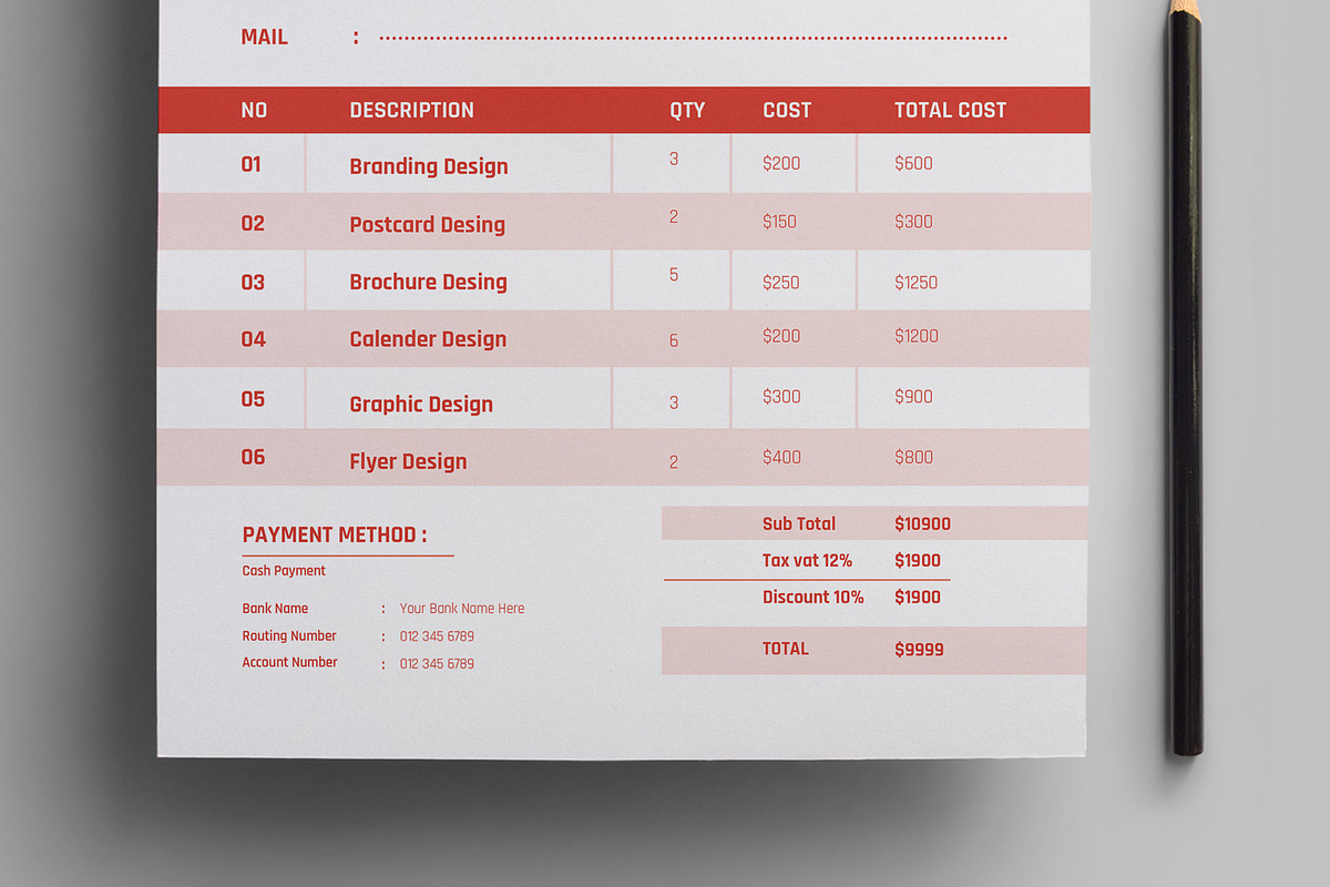 Invoice Project Estimate, a Stationery Template by MightyDesign (Photo 3 of 8)