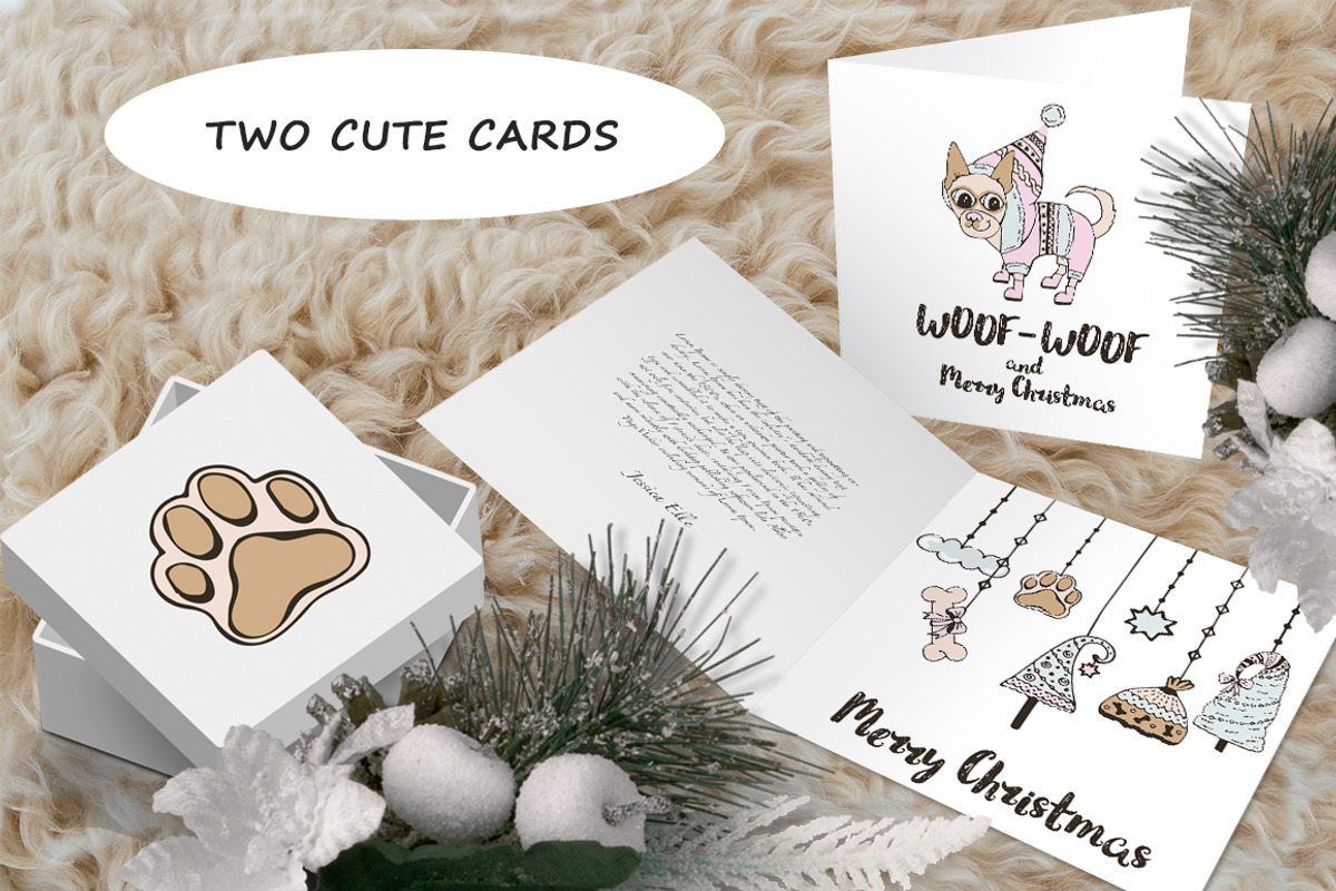 Christmas Sketches - set witn dog, an Animal Illustration by Kseniya_design (Photo 4 of 5)