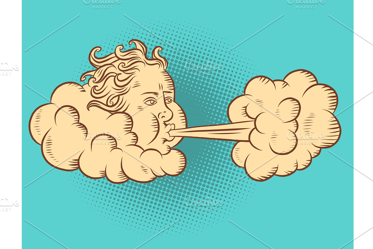 the wind is not blowing. head in the, an Illustration by rogistok