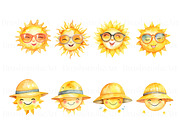 Cute Sun Clipart, Kawaii Sun Clipart, a Seasonal Illustration by BrushstrokeArtGB (Thumbnail 6 of 9)