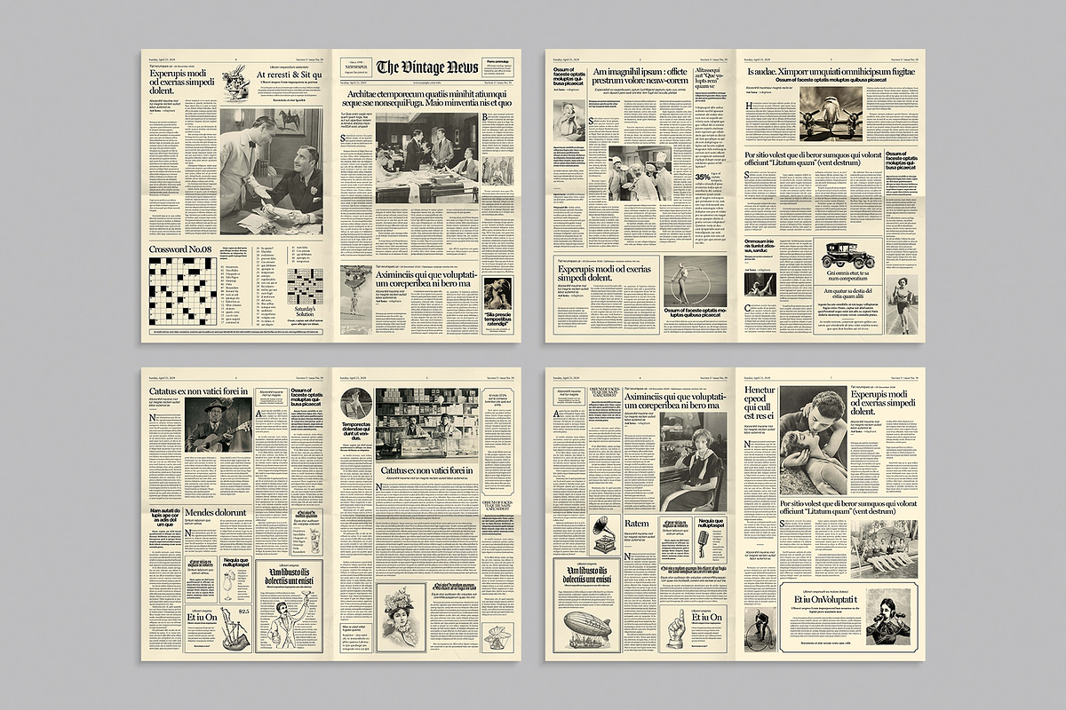 Vintage Newspaper, a Magazine Template by BrandPacks (Photo 2 of 4)