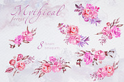 Watercolor Mythical Forest Clipart, an Animal Illustration by ArtCreationsDesign (Thumbnail 3 of 5)