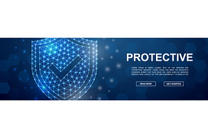 Shield with check mark polygonal, a Texture Illustration by GraphiShop