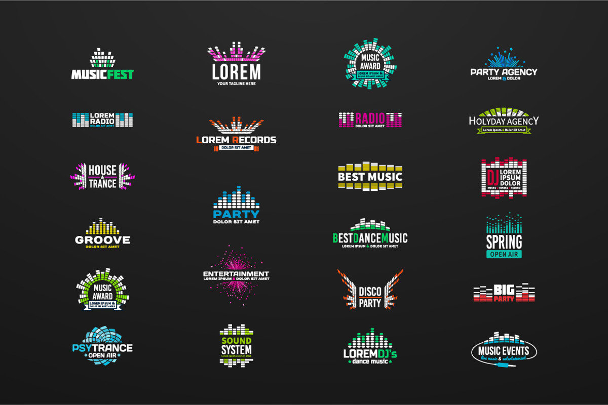 Music Equalizer Logo Template Set, a Branding & Logo Template by TheBigLake (Photo 3 of 4)