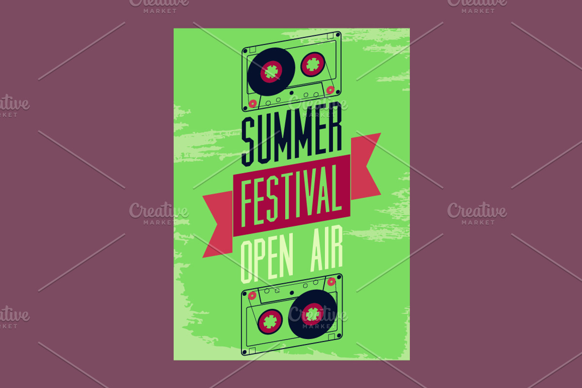Summer open air vector poster set., a Seasonal Illustration by PoPaShop (Photo 7 of 10)