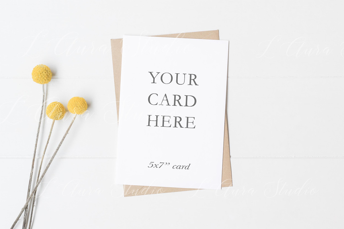 Invitation card mockup - psd bundle, a Print Template by L'Aura Studio (Photo 4 of 6)