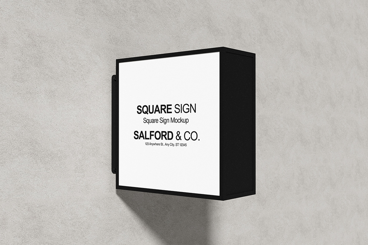 Square Sign Mockup, an Advertising Mockup by swsi-studio
