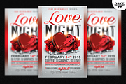 LOVE NIGHT Flyer Template, a Flyer Template by WG DESIGN (Thumbnail 1 of 3)