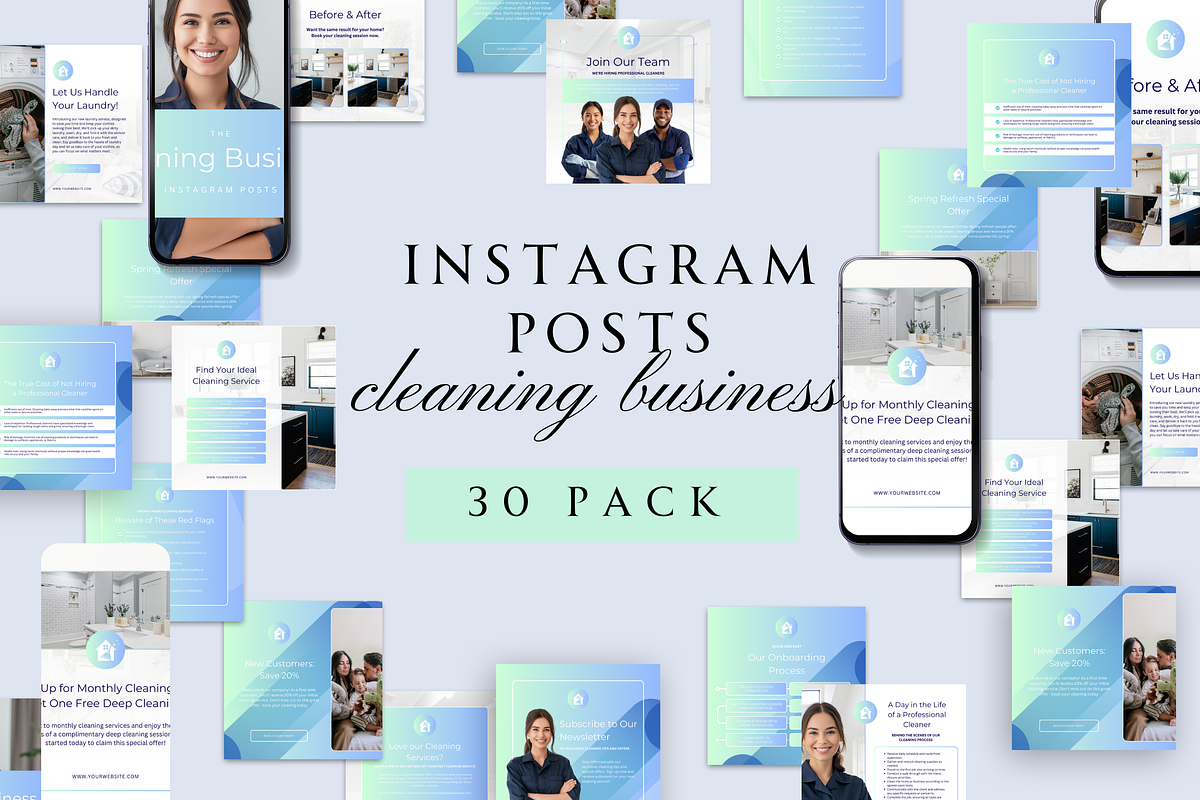 CLEANING BUSINESS INSTAGRAM POSTS, a Social Media Template by Daring Digies (Photo 2 of 8)