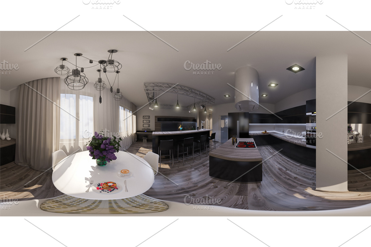 360 seamless panorama of living room, a Decorative Illustration by RichmanStudio