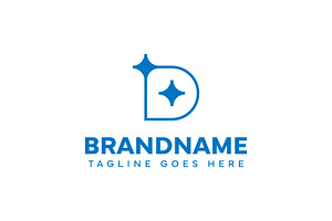 Letter D Star Line Logo, a Branding & Logo Template by Pray Art Design Studio
