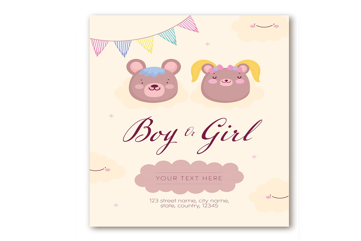 Gender Reveal Invitations, a Templates & Theme by studiogstock (Photo 3 of 3)