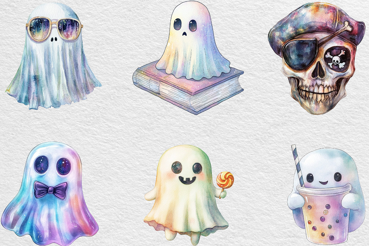 Funny Halloween Ghost Iridescent, an Illustration by Black Bird Studio (Photo 5 of 6)