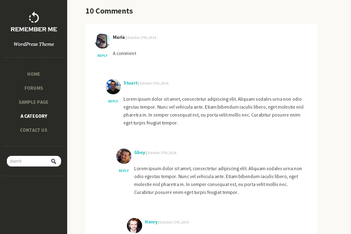 Rmemeber Me - Responsive WP Theme, a WordPress Template by UltraFX (Photo 3 of 5)