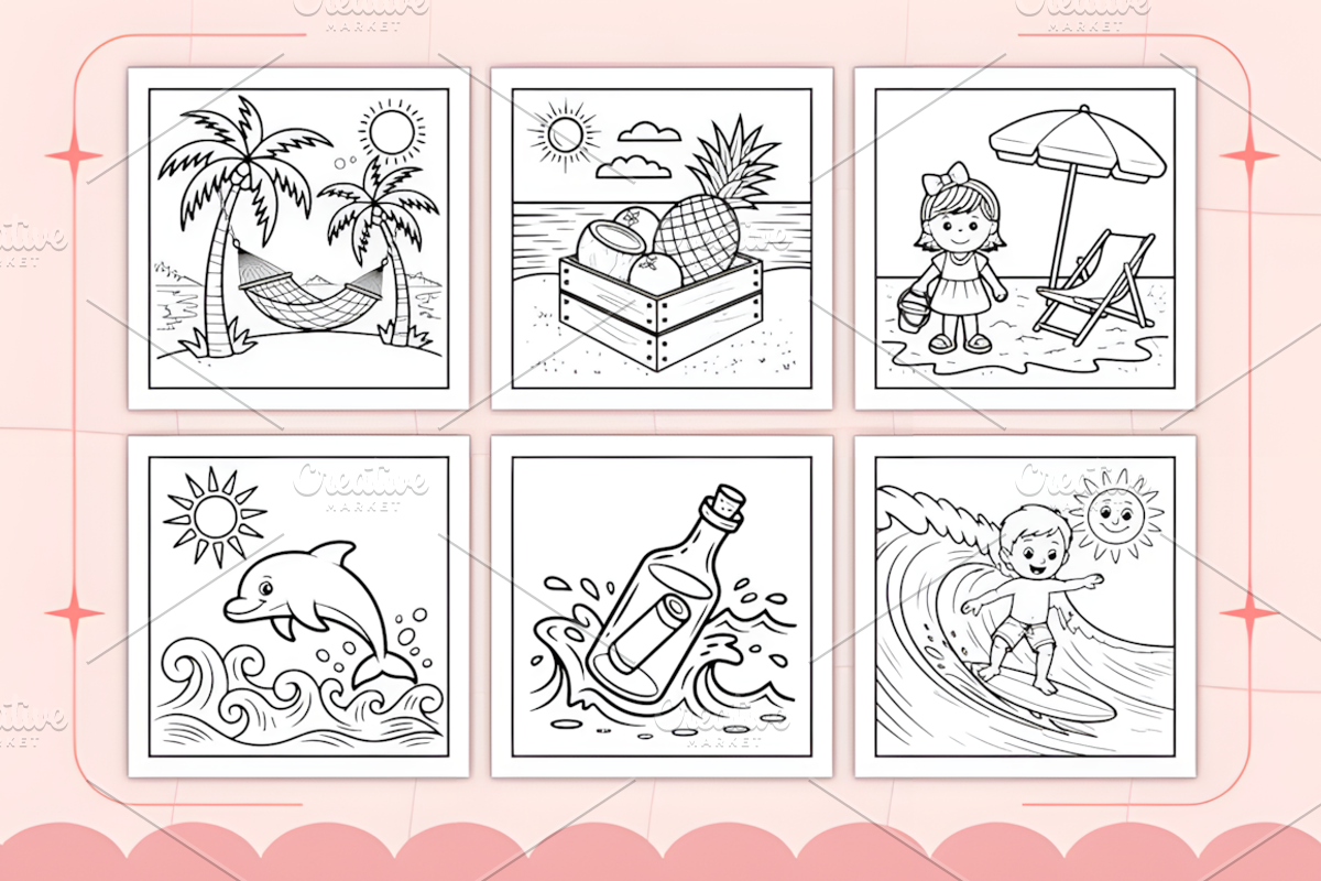 Summer Days Delight Coloring Book, a Seasonal Illustration by Design Station (Photo 2 of 4)