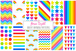 Rainbow Patterns Digital Paper