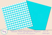 Velvet Jade Gingham Papers, a Pattern Graphic by Lavender Mint Graphics (Thumbnail 6 of 7)