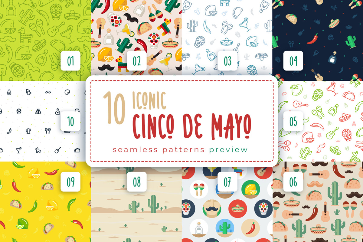 Iconic Cinco deMayo Seamless Pattern, a Pattern Graphic by oelhoem (Photo 5 of 5)