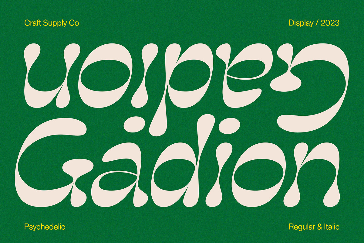 Gadion – Psychedelic Typeface, a Sans Serif Font by Craft Supply Co. (Photo 1 of 8)