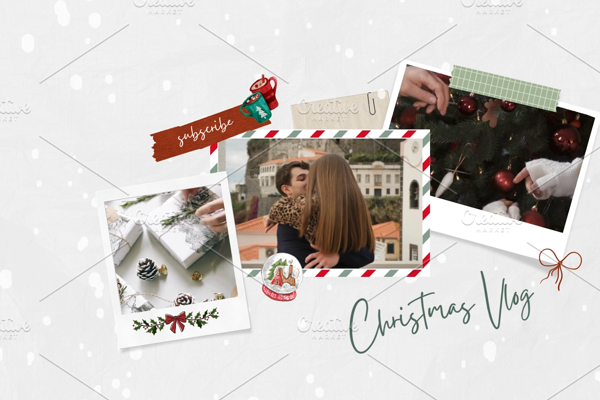 Vlogmas YouTube Intro Template Canva, a Social Media Template by Studio Eburnean (Photo 3 of 3)